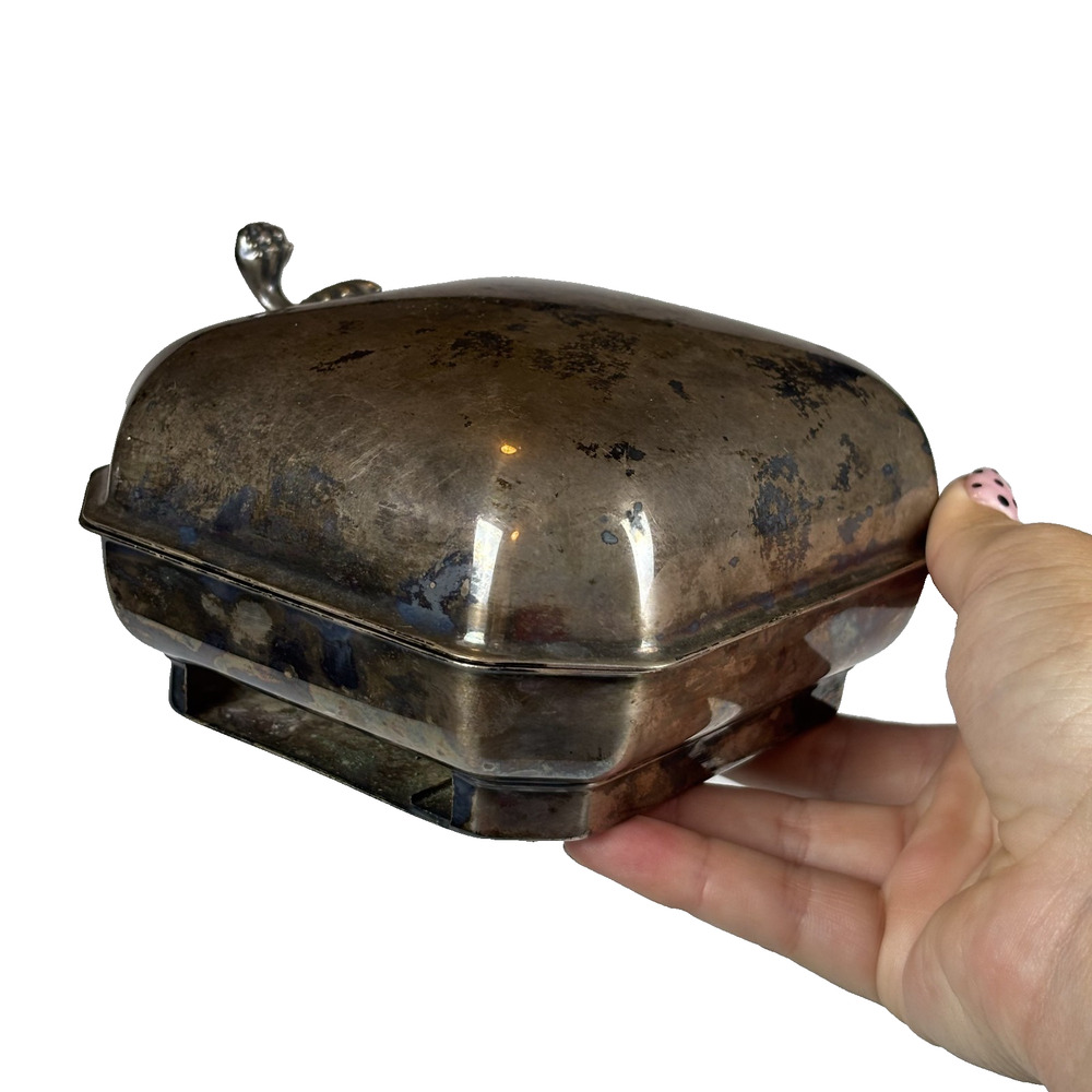 VINTAGE SHEFFIELD SILVER CO EPC SILENT BUTLER #283 PAN CRUMB CATCHER